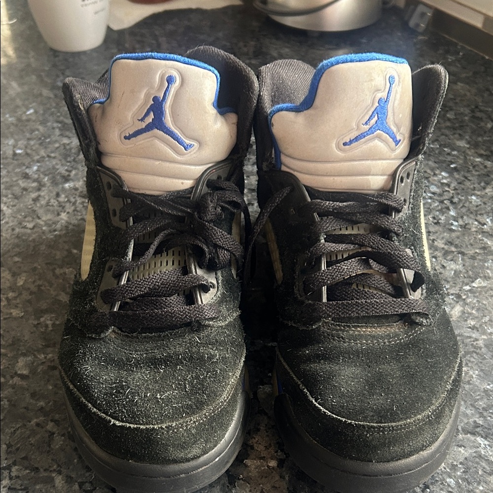 Jordan Black and Blue High-Top Sneakers